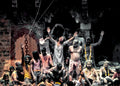 Jugendliche feiern Holi-Fest mit Farbpulver in Ekstase, Varanasi Indien, Fine Art Street Photography, limitierte Edition